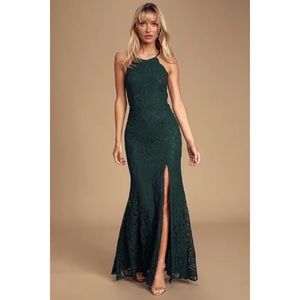 Lulu’s Splendor of Love Emerald Green Lace Dress